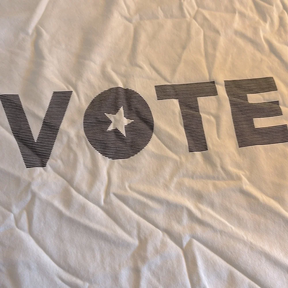 NWT [Madewell] "Vote" Crewneck Allday Graphic Slogan Ivory T-Shirt Women's Small - Picture 6 of 7